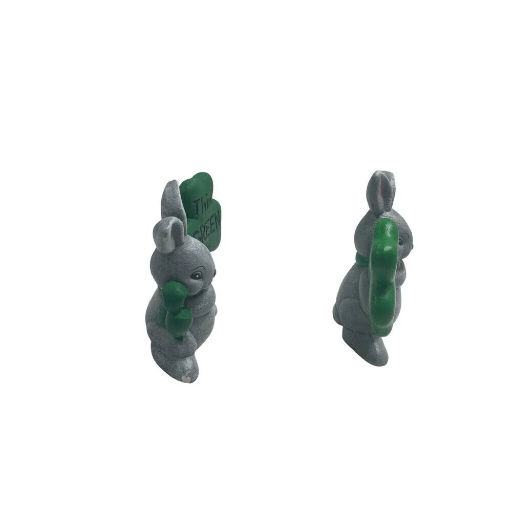 Kiss Me I'm IRISH & THINK GREEN ST PATRICKS DAY Rabbit Figurine Decoration 5.5”